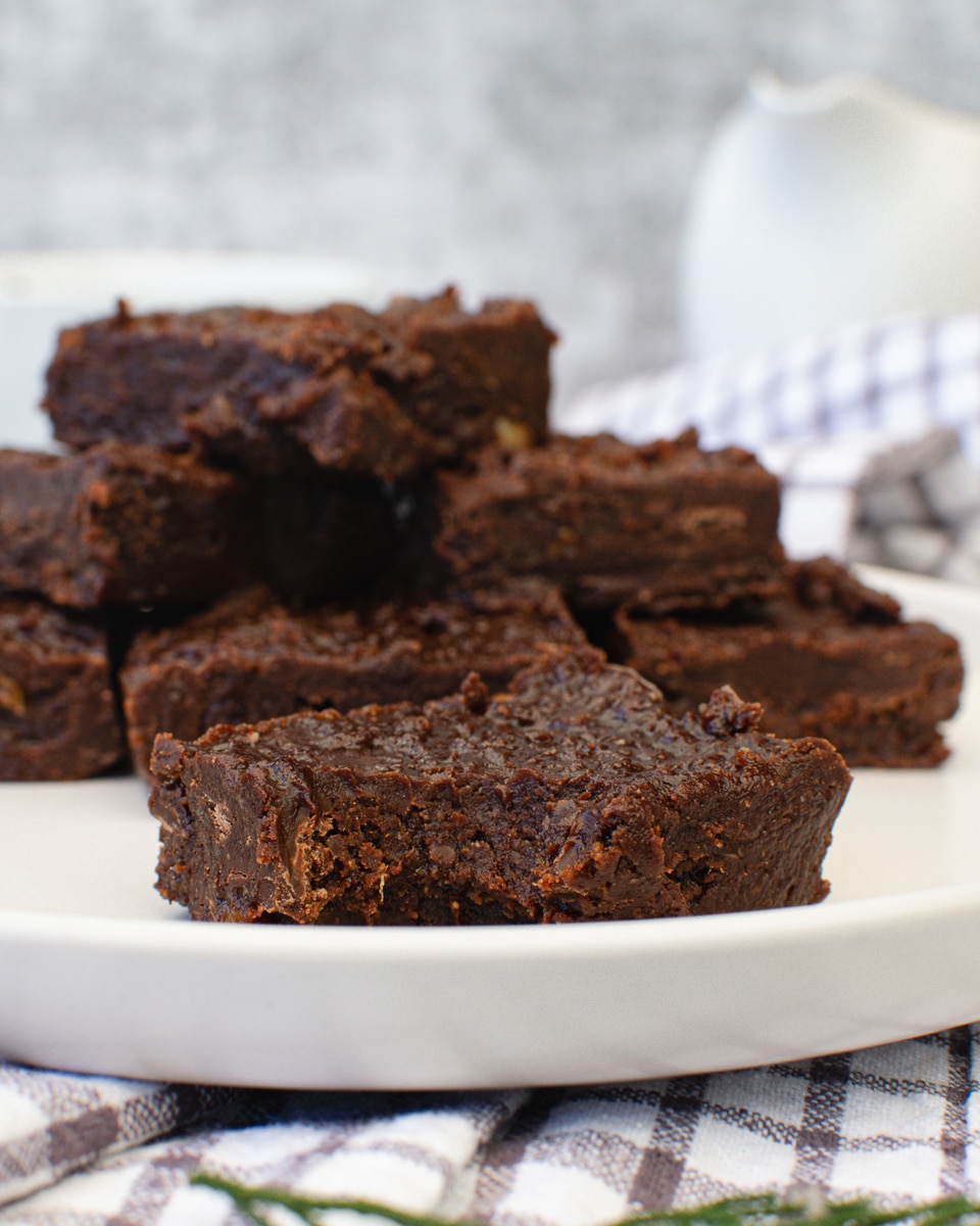 plate of vegan fudge pieces