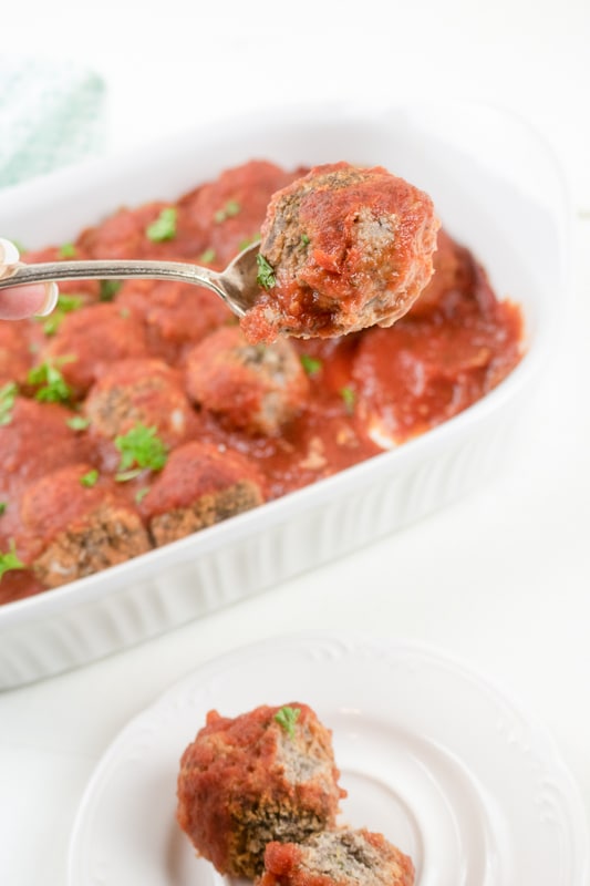 vegetarian meatballs being served