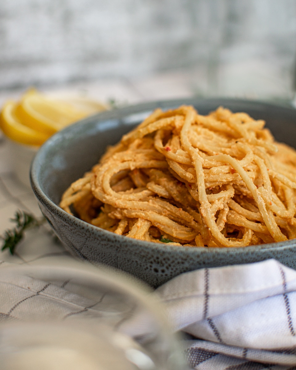 Vegan Roasted Red Pepper Pasta