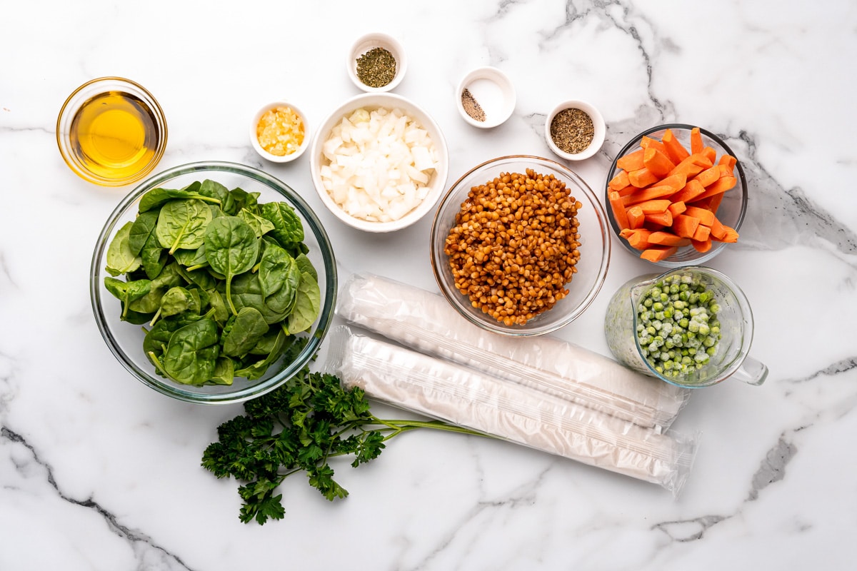 ingredients for vegan vegetable wellington