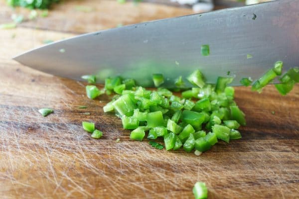 slicing jalapenos for chili cheese dip