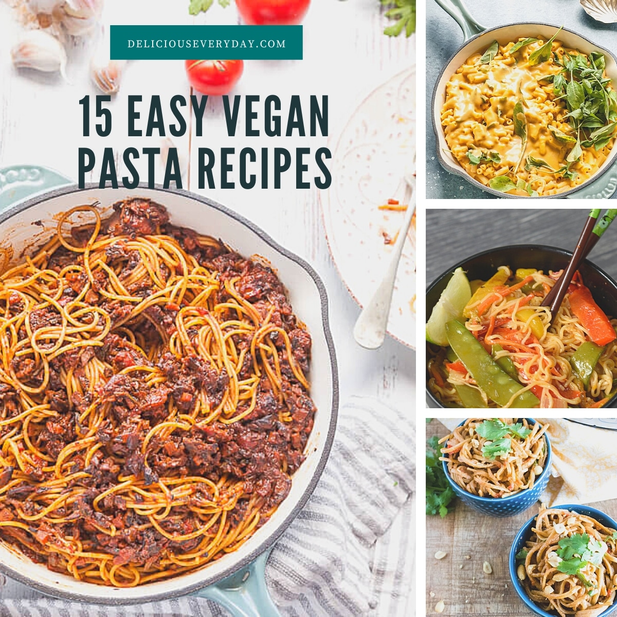 15 Easy Vegan Pasta Recipes - Oh My Veggies