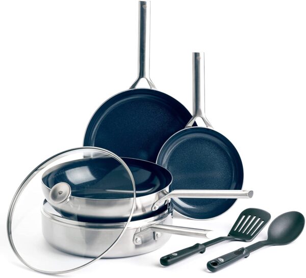 16pc Healthy Ceramic Nonstick Cookware Set w/ Induction Compatible Bas —  SkyMall