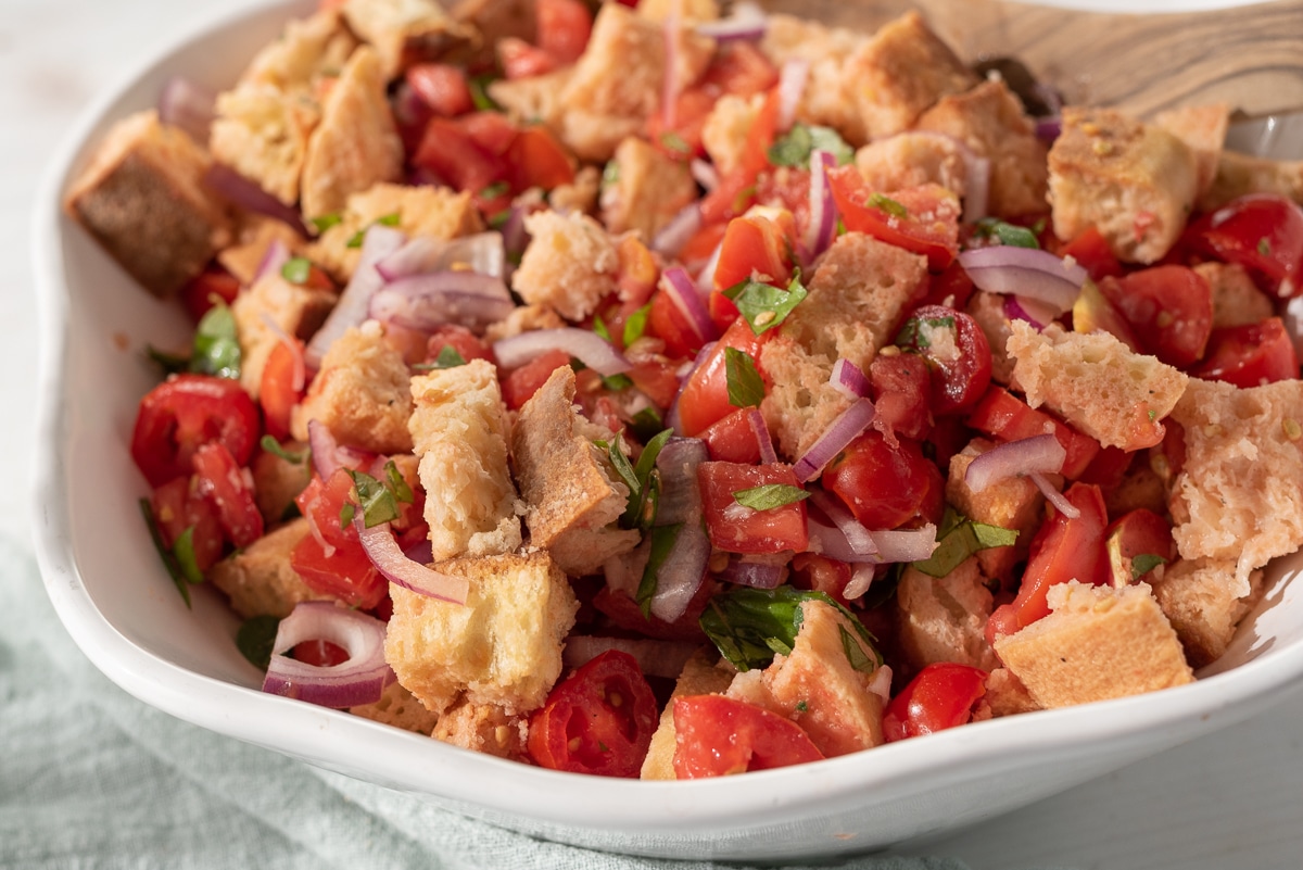 panzanella salad with tomatoes and herbs