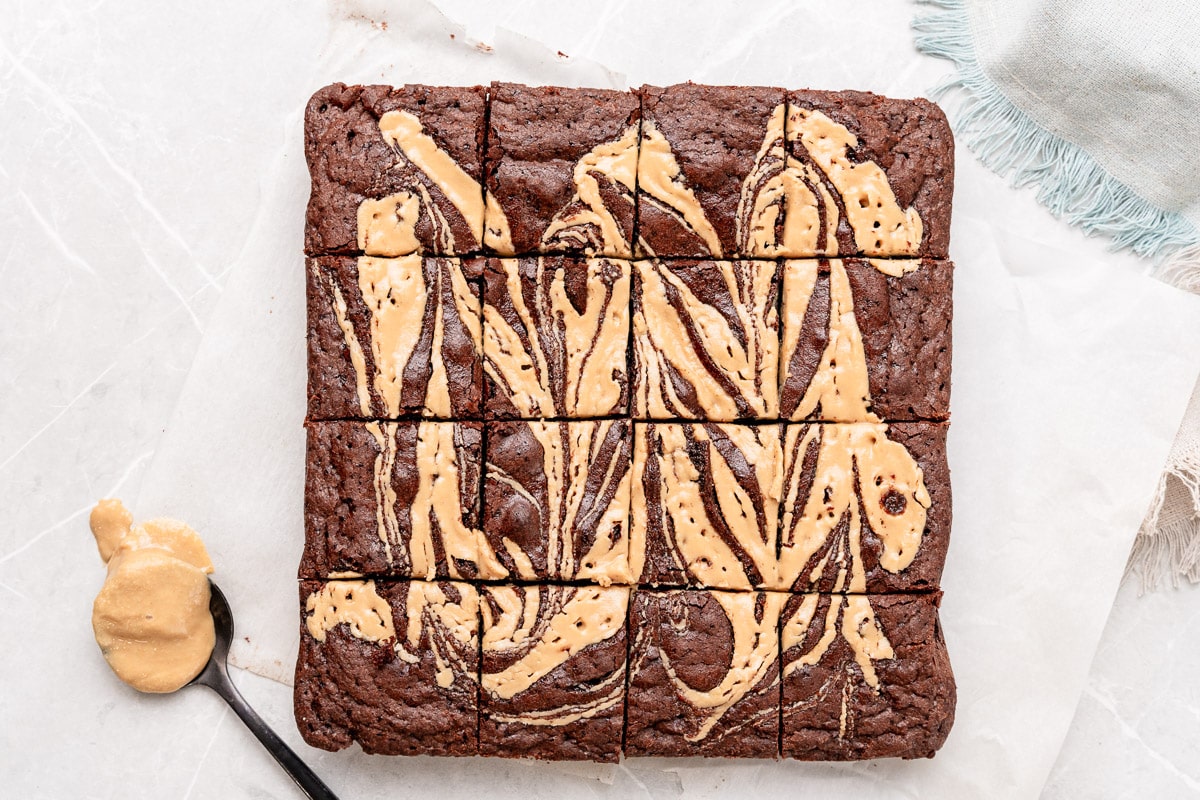 tahini swirl brownies