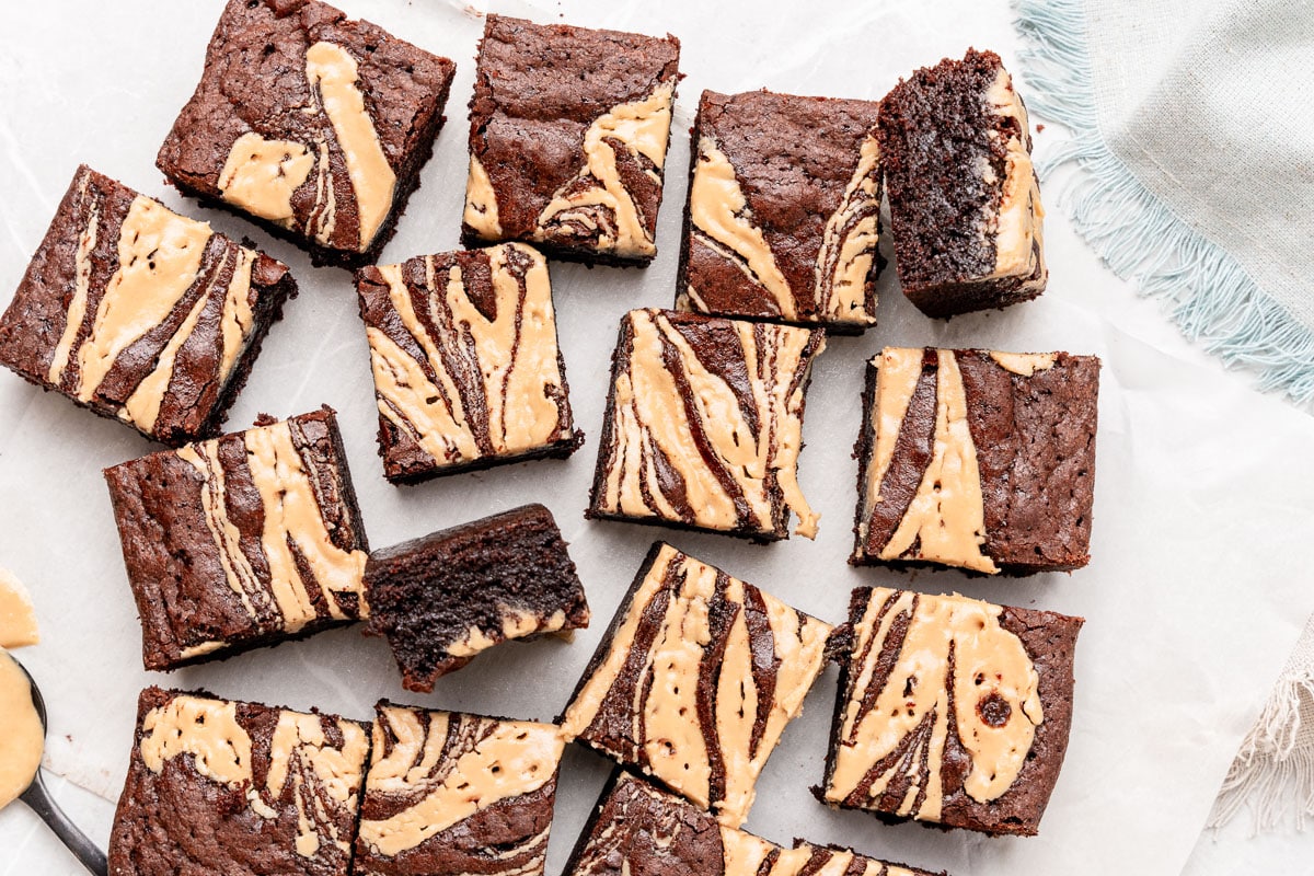 tahini swirl brownies