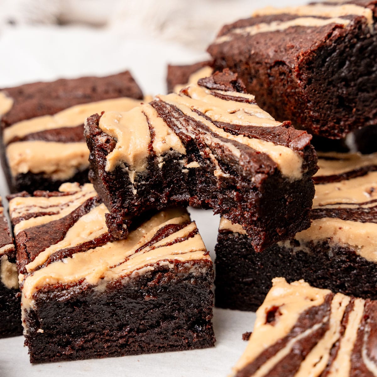 tahini swirl brownies