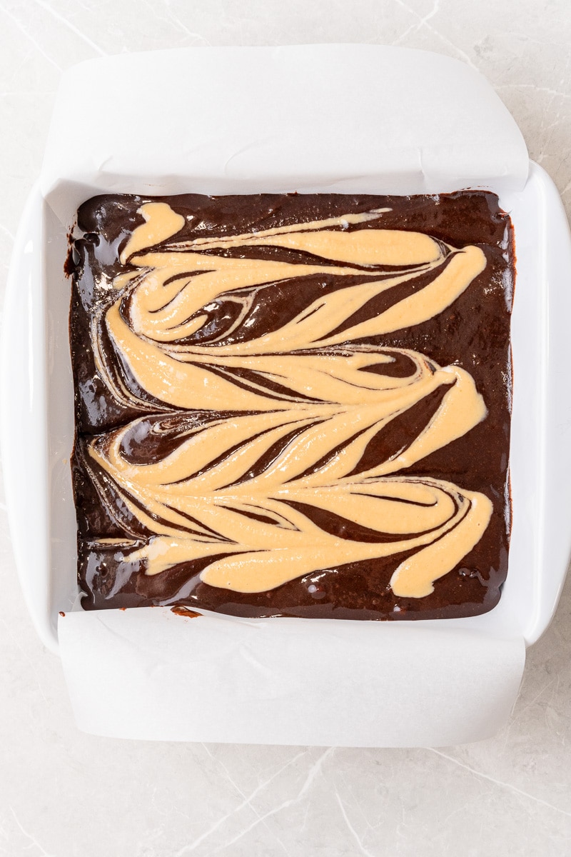 tahini swirl brownies