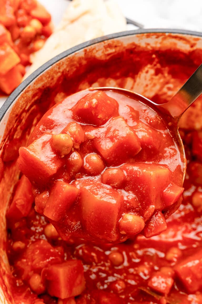 Moroccan Butternut Squash Stew with Chickpeas - Oh My Veggies