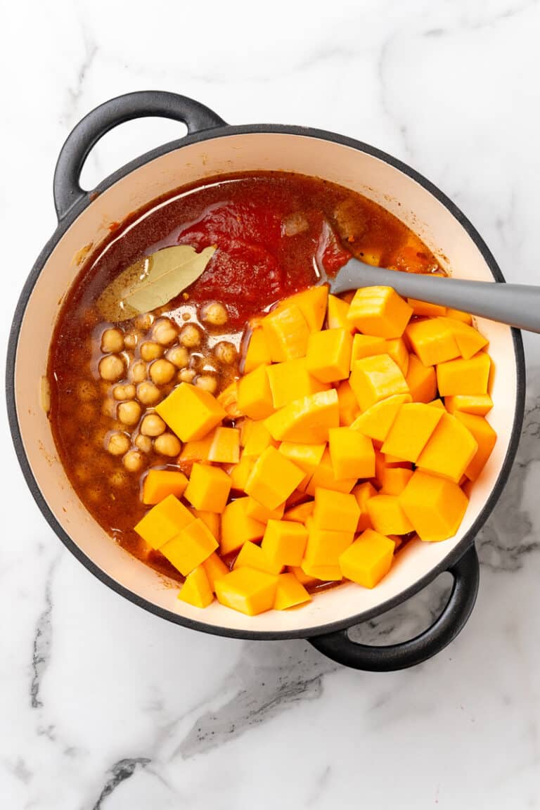 Moroccan Butternut Squash Stew with Chickpeas - Oh My Veggies