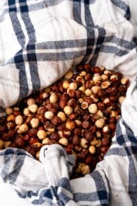 Roasting hazelnuts