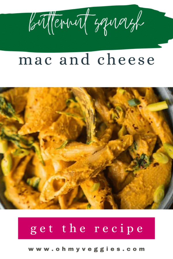 Butternut squash mac and cheese Pinterest graphic