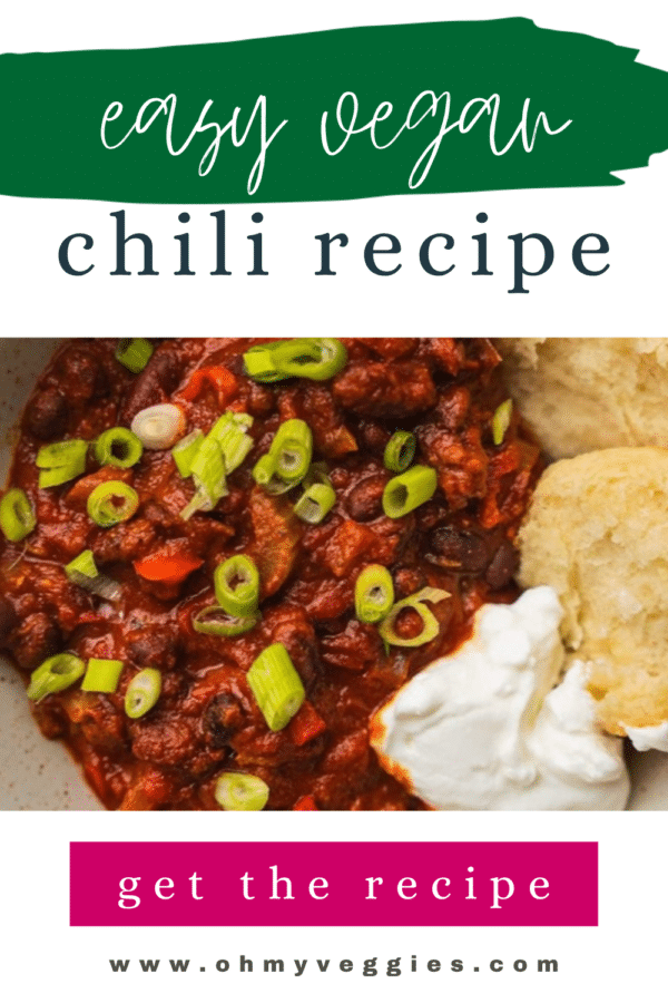 Easy vegan chili recipe Pinterest pin