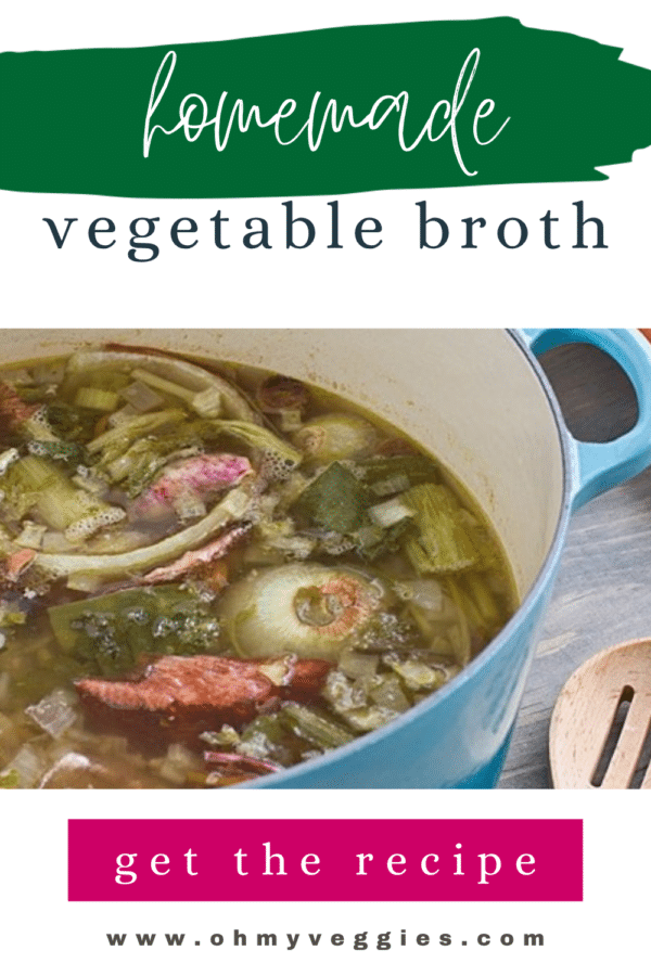 How to make homemade vegetable broth from kitchen scraps - Pinterest pin