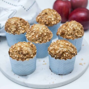 Quick apple and cottage cheese muffins with oat streusel topping
