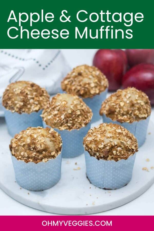 Apple and cottage cheese muffins Pinterest graphic