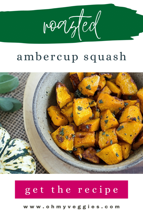 Roasted ambercup squash with brown butter and sage Pinterest graphic