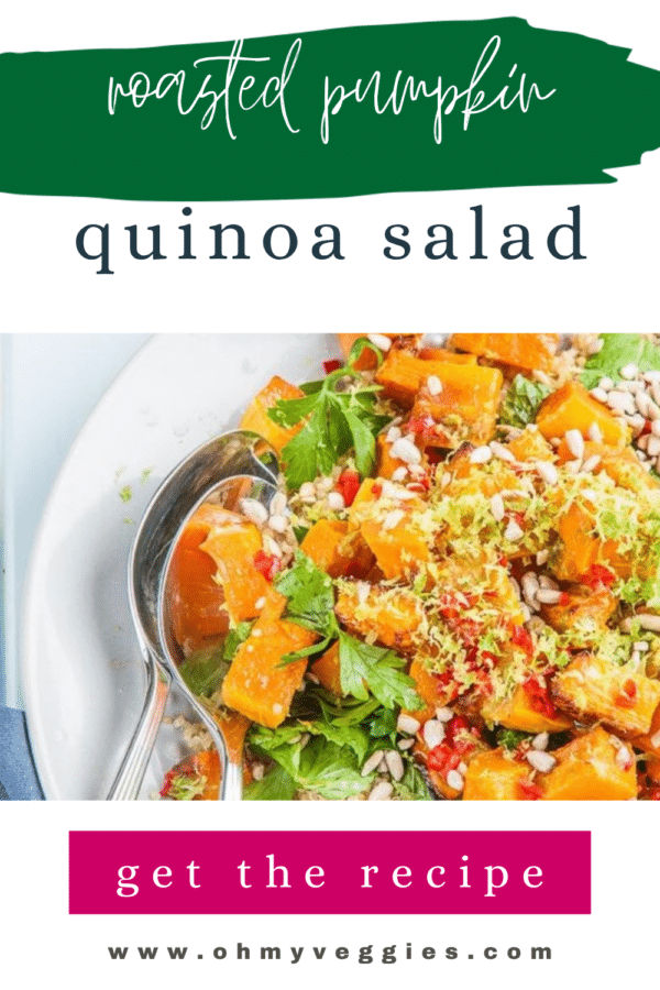 Roasted pumpkin quinoa salad Pinterest graphic