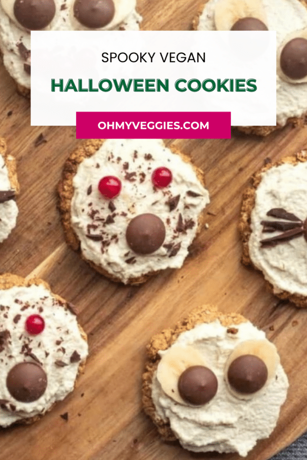 Halloween cookies decorated with spooky faces Pinterest pin