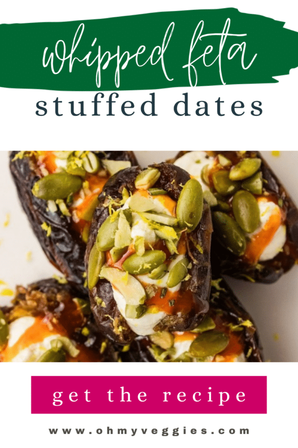 Whipped Feta Stuffed Dates with Hot Honey Pinterest pin