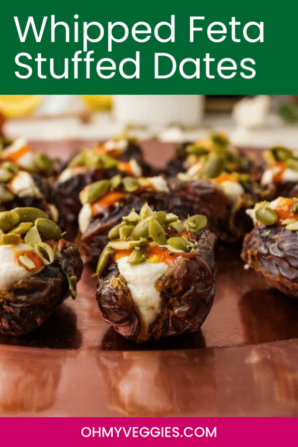 Whipped Feta Stuffed Dates with Hot Honey Pinterest pin