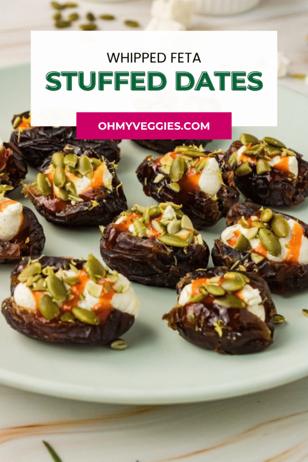 Whipped Feta Stuffed Dates with Hot Honey Pinterest pin
