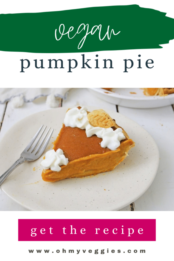 Vegan pumpkin pie with coconut whipped cream Pinterest pin