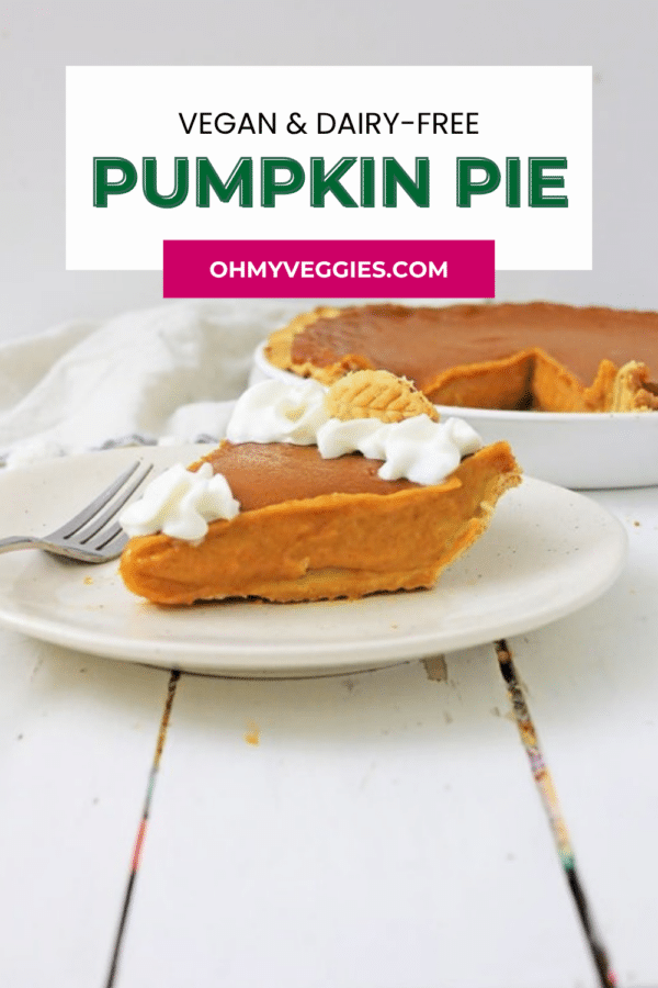 Vegan and dairy-free pumpkin pie with coconut whipped cream Pinterest pin